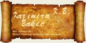 Kazimira Bakić vizit kartica